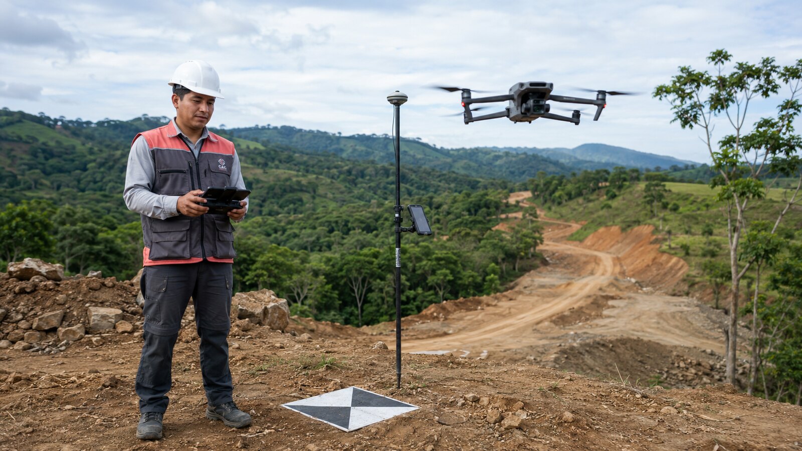 Levantamiento topográfico con dron equipado para captura LiDAR y fotogramétrica